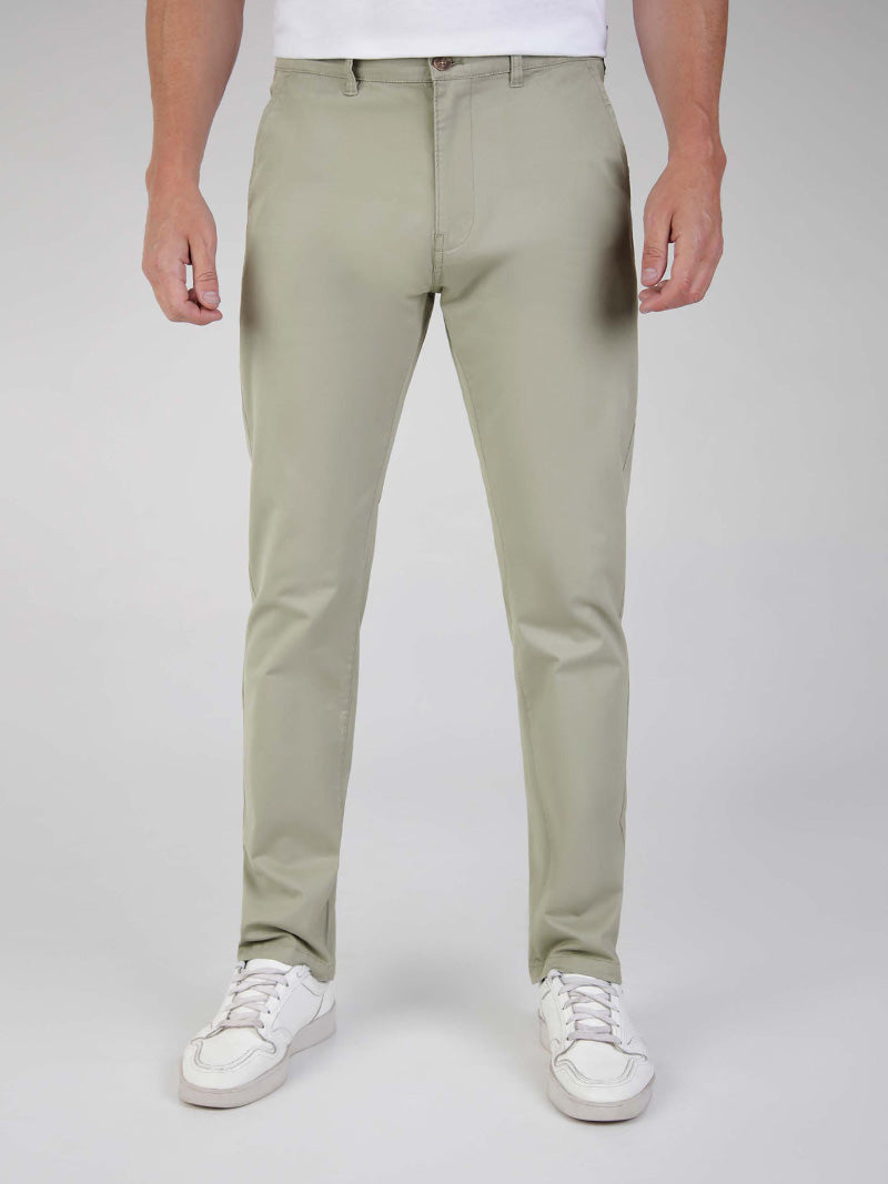 Tapered Fit Mid Stretch Casual Cotton Bromley Desert Sage Chino Trouser