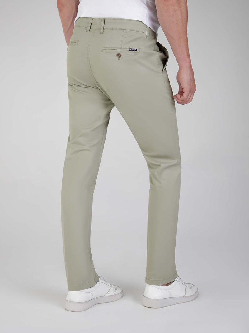 Tapered Fit Mid Stretch Casual Cotton Bromley Desert Sage Chino Trouser