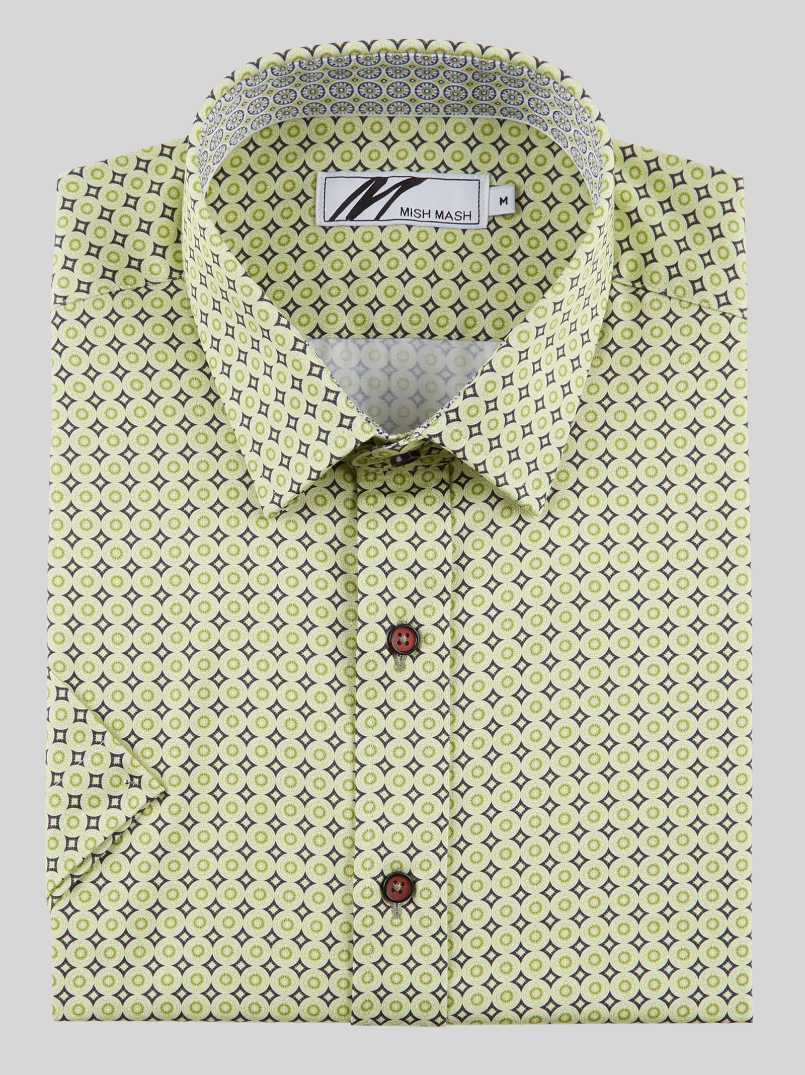 Regular Fit Driftwood Sage Printed Short Sleeve Shirt