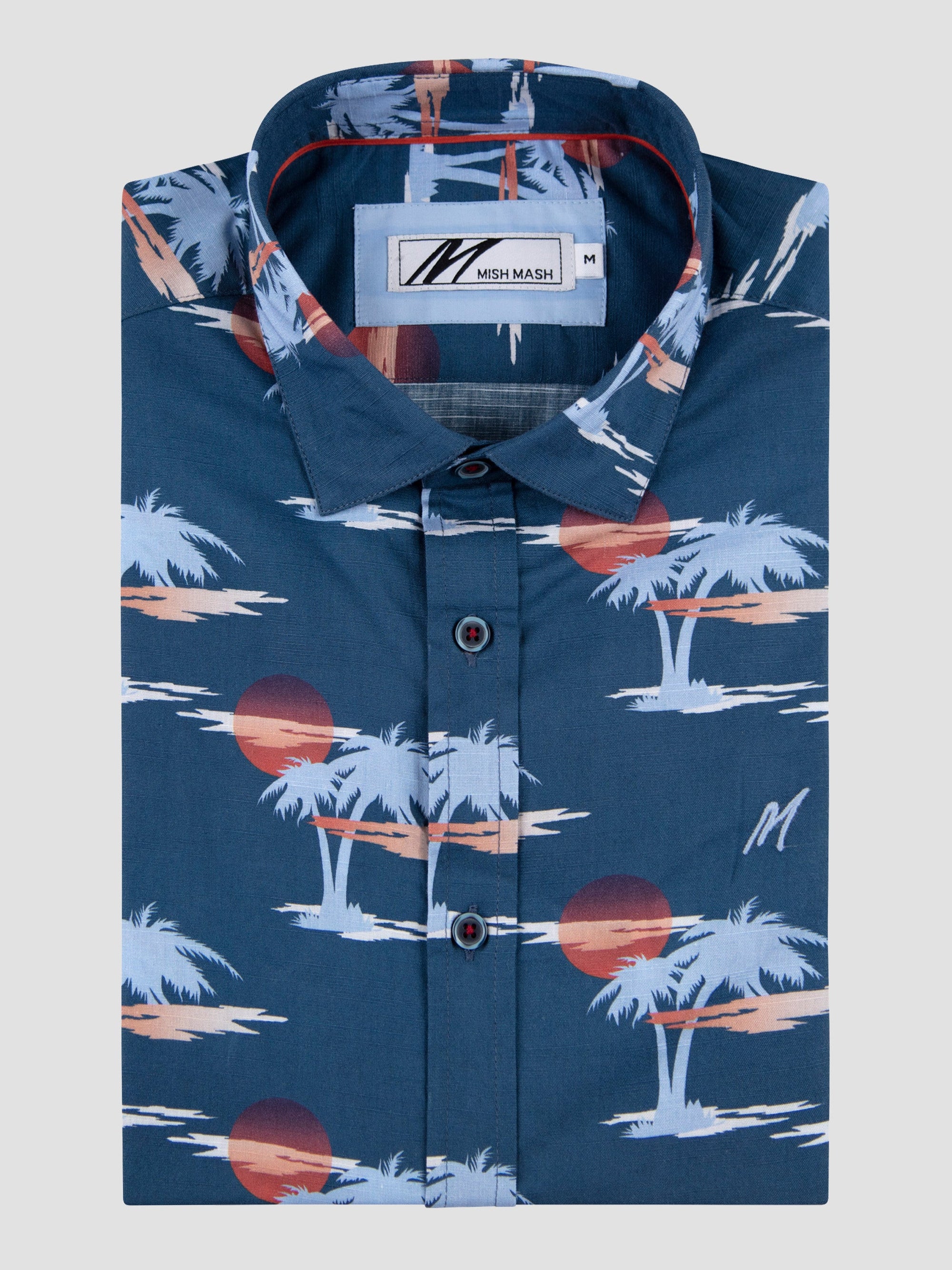 Dusk Navy Print S/S Shirt Outsize