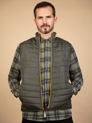 Regular Fit Frontier Murky Green Quilted Gilet