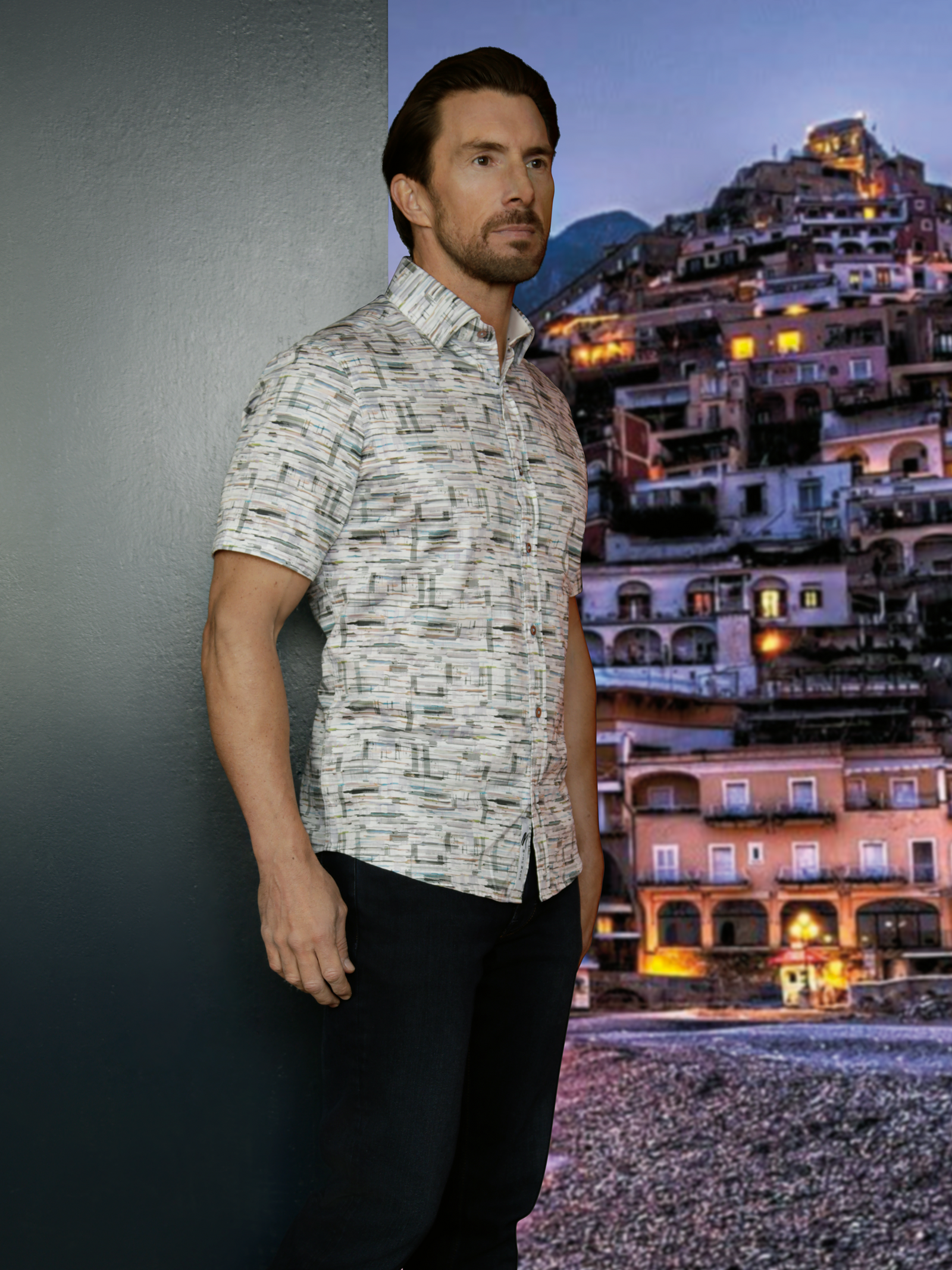 Goro White & Multi S/S shirt