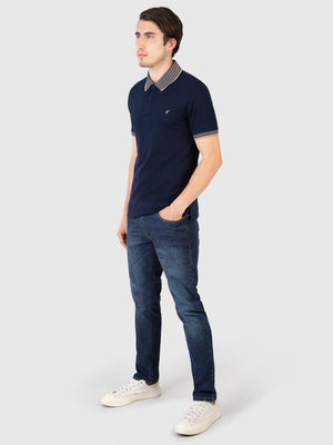 Regular Fit Gritt Navy Jersey Polo