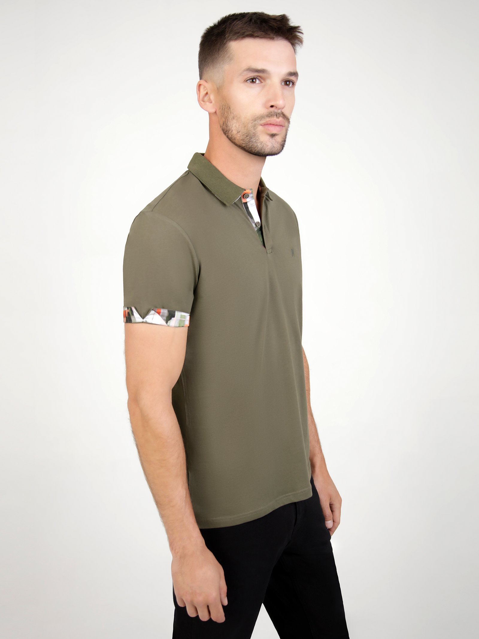 A polo khaki autumn polo for men.