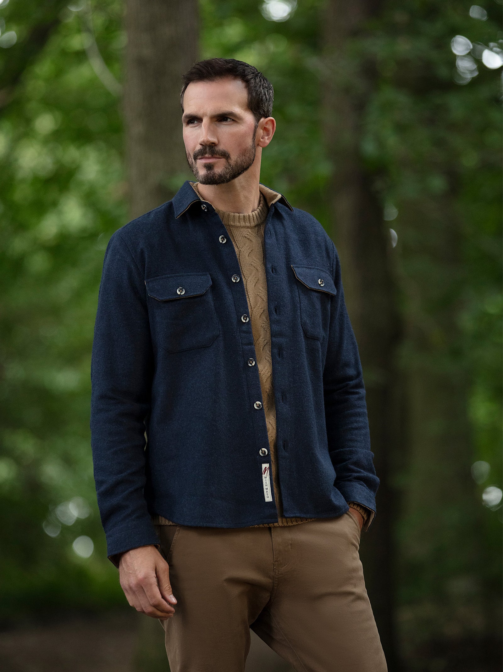 Regular Fit Honda Navy Brushed Long Sleeve Shirt