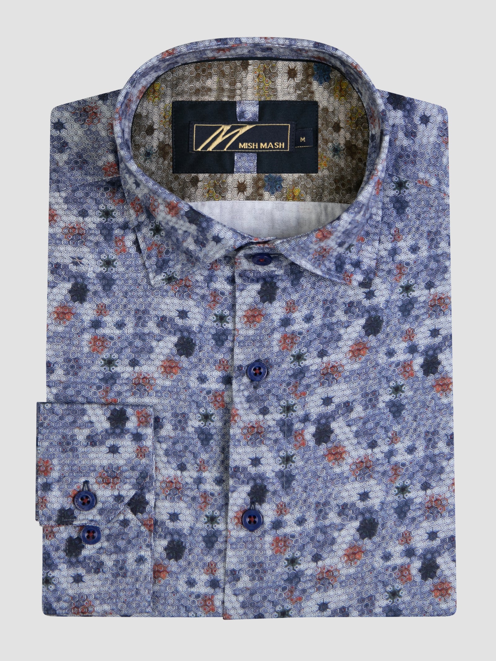 A floral ditzy patterned shirt, designed for men. 