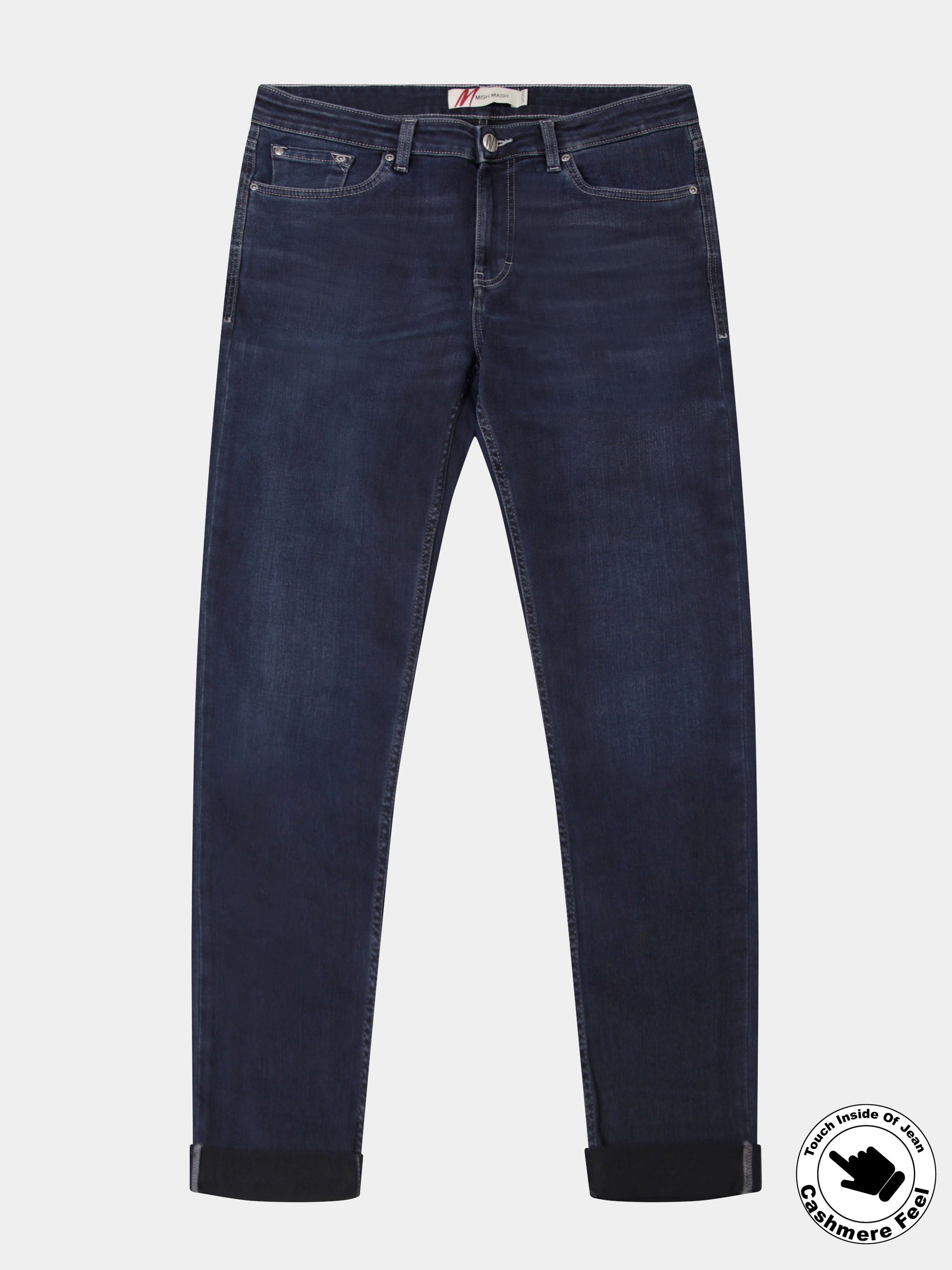 Tapered Fit Mirage Blue Black Denim Jean