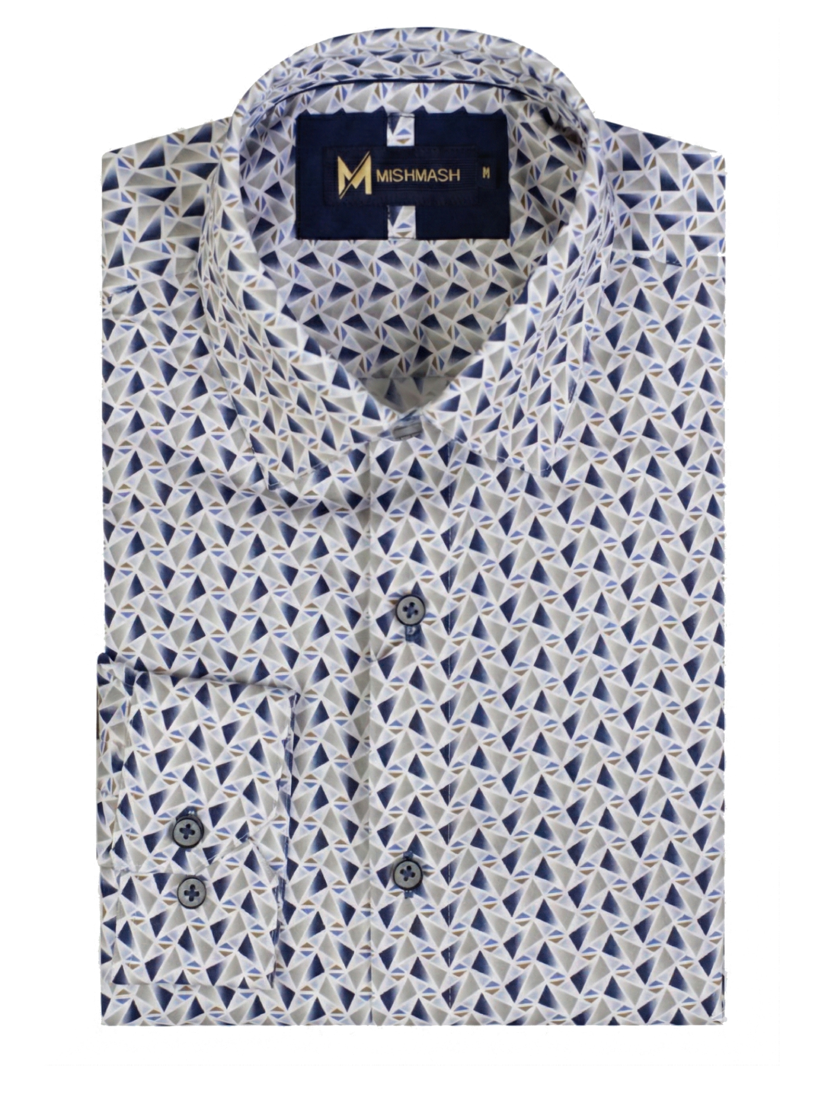 Stalactite White & Navy L/S Shirt