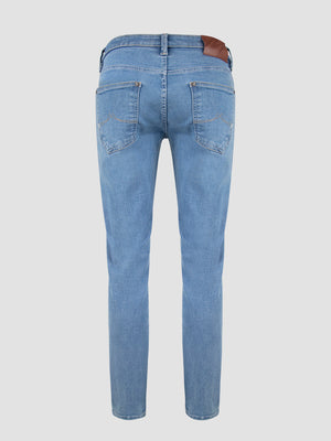 Slim Fit Mid Stretch Saxon Light Denim Jeans