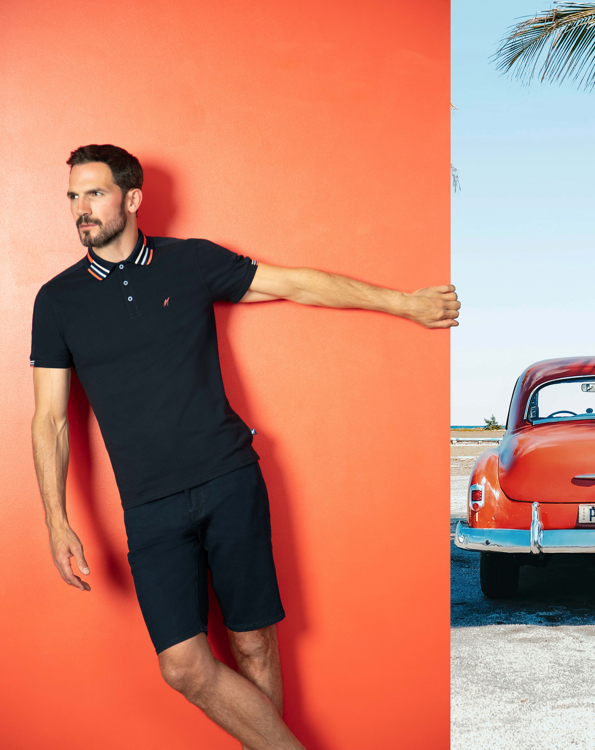 Flex Active Blue Black Denim Short