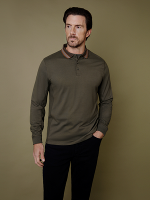 Space Khaki L/S Polo