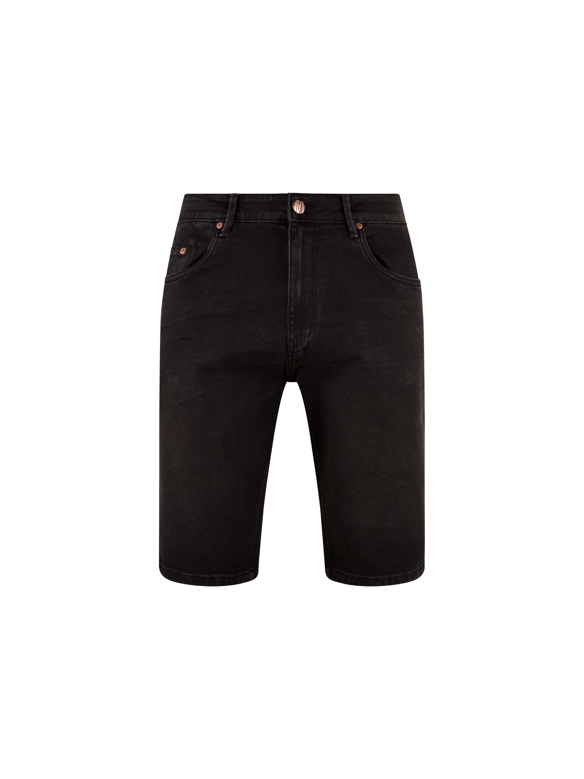 High Stretch Paul Black Denim Jean Shorts