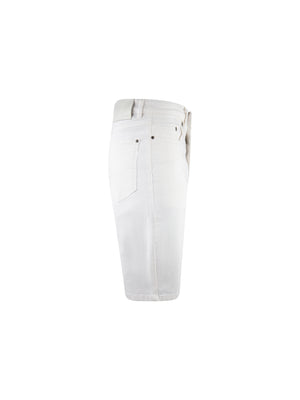 Mid Stretch Paul White Denim Jean Shorts