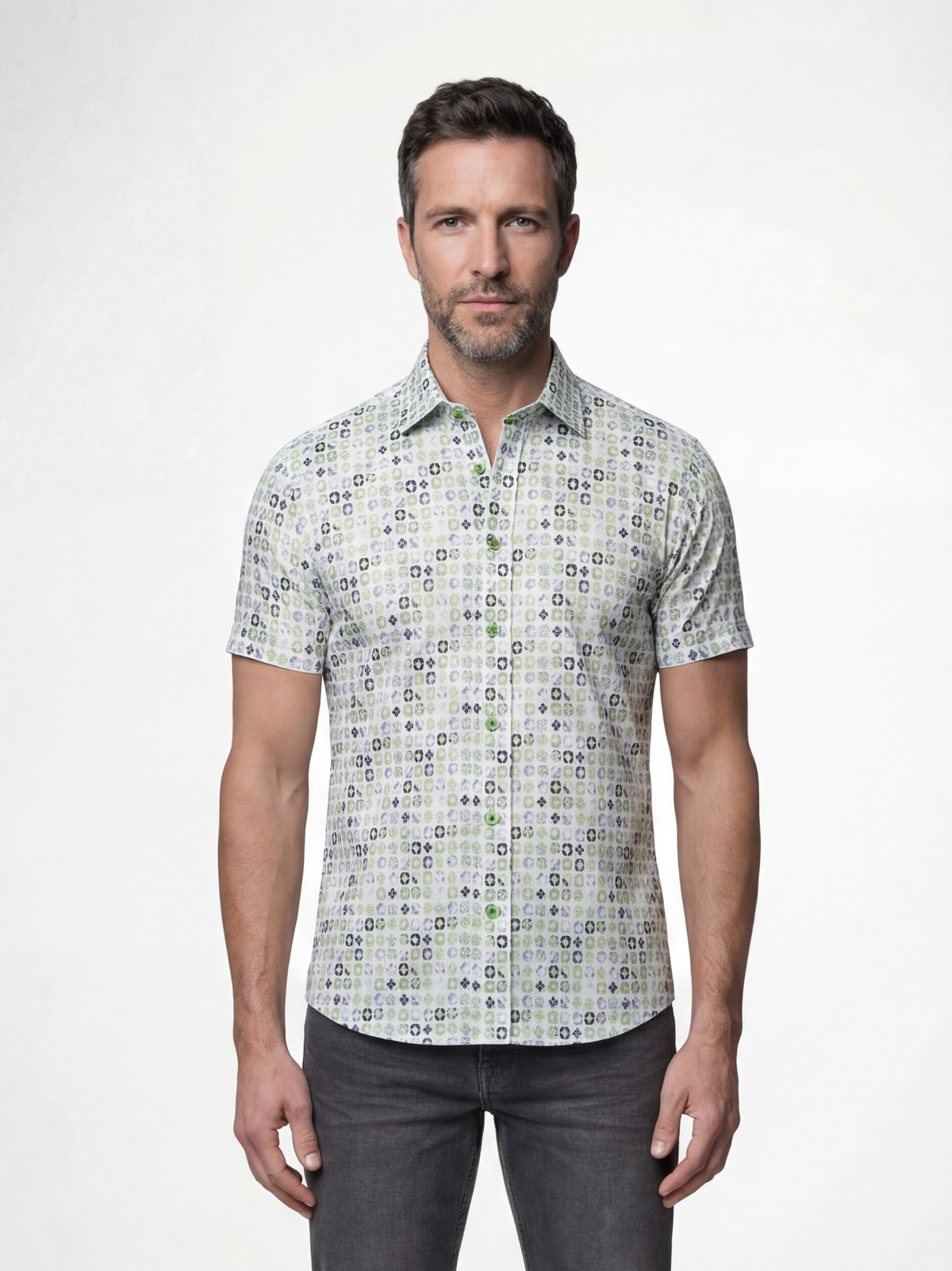 Starburst White & Lime S/S Shirt