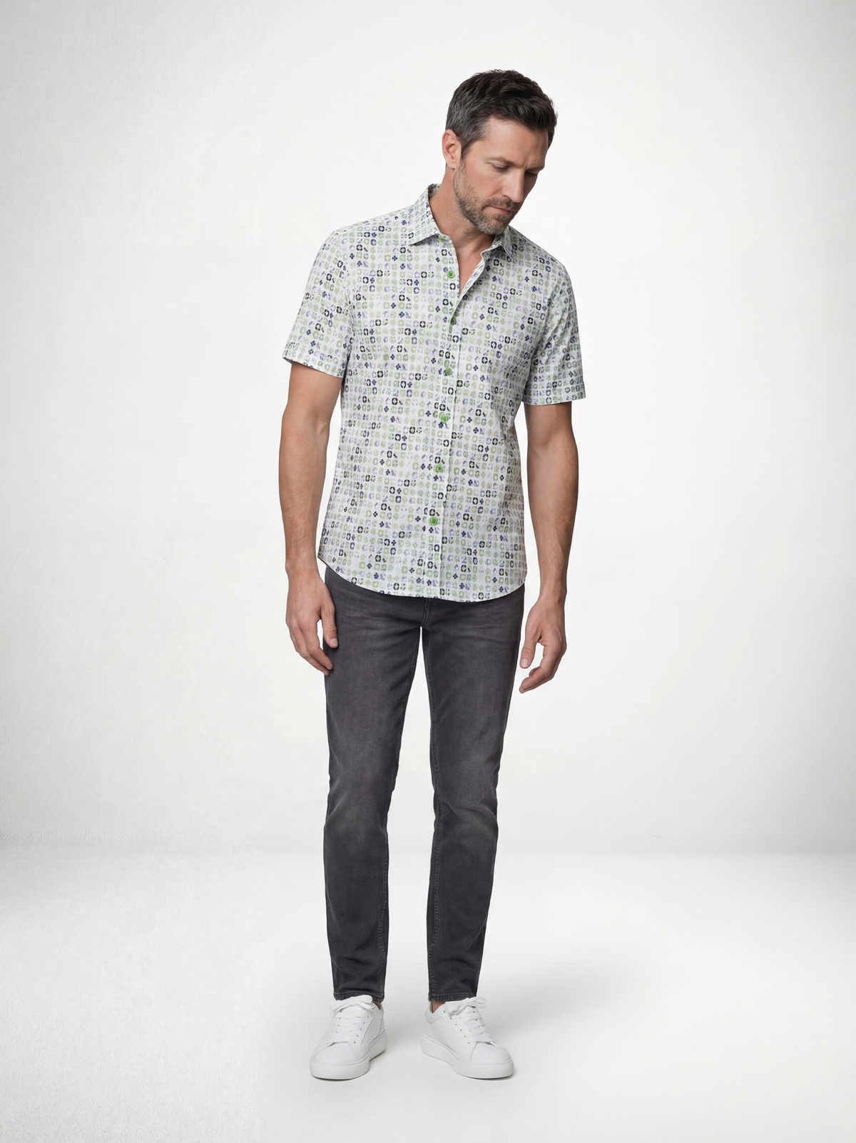 Starburst White & Lime S/S Shirt
