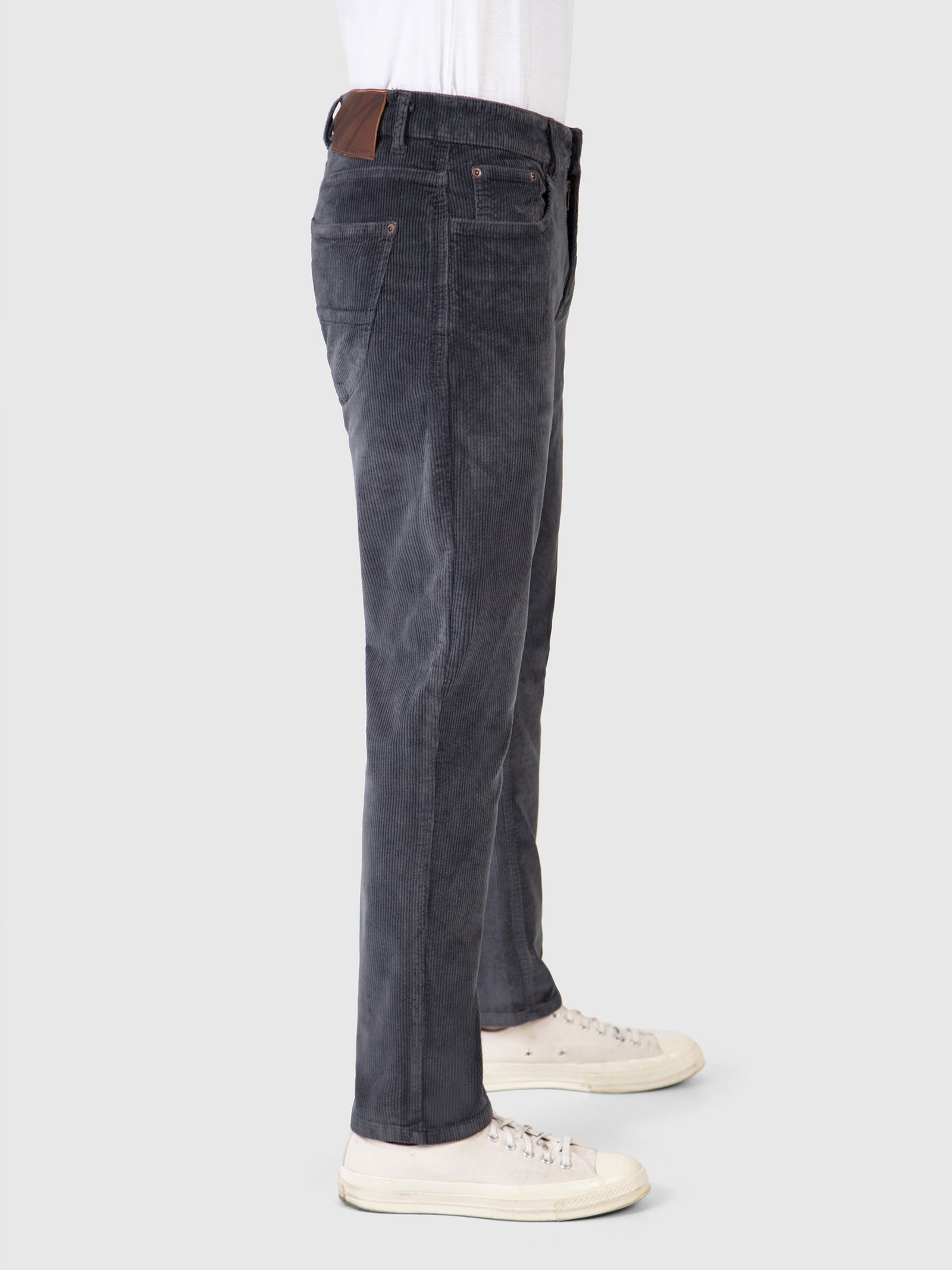 Tapered Fit Mid Stretch Oto Steel Grey Corduroy Jeans