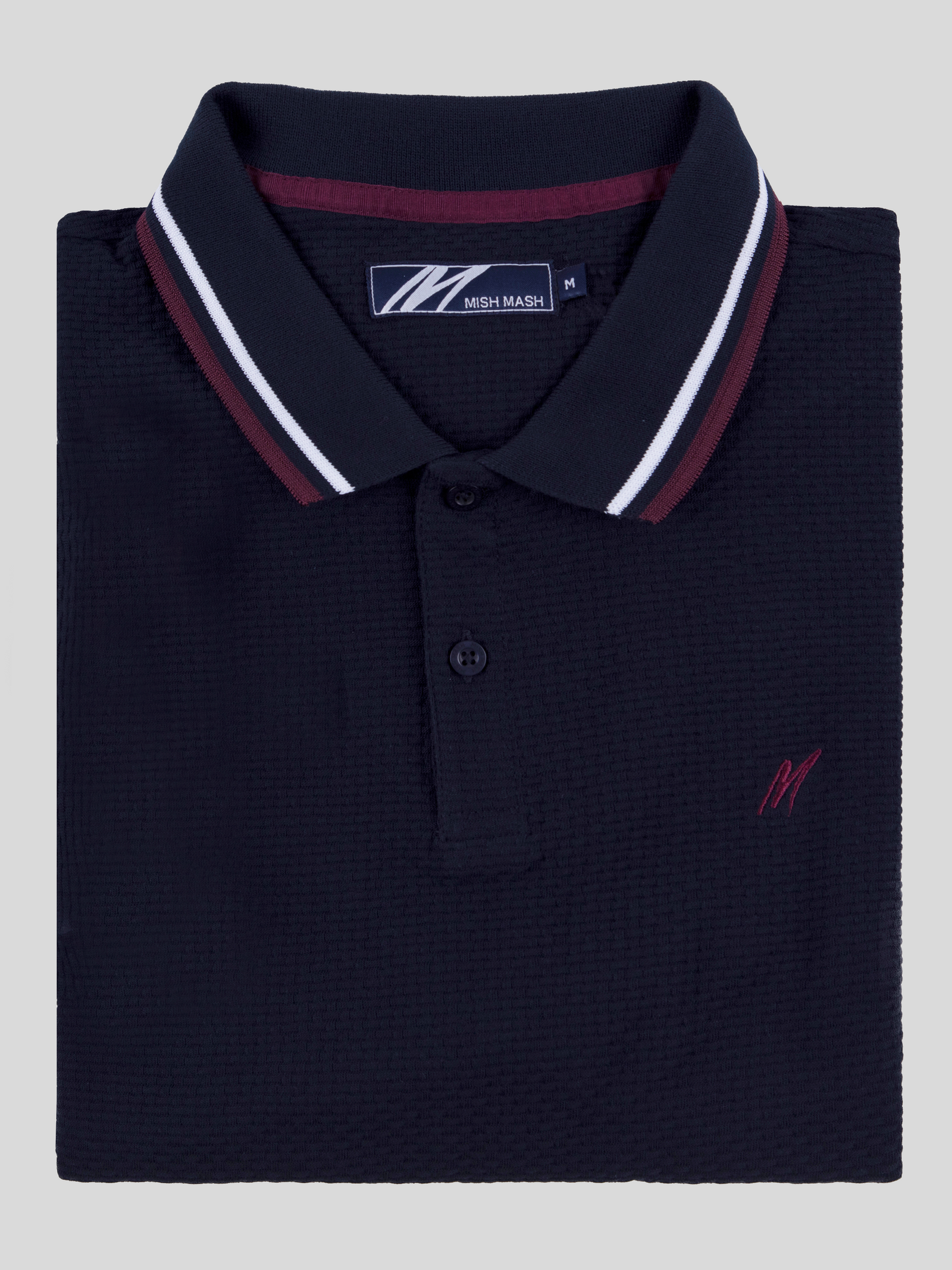 long sleeve navy polo