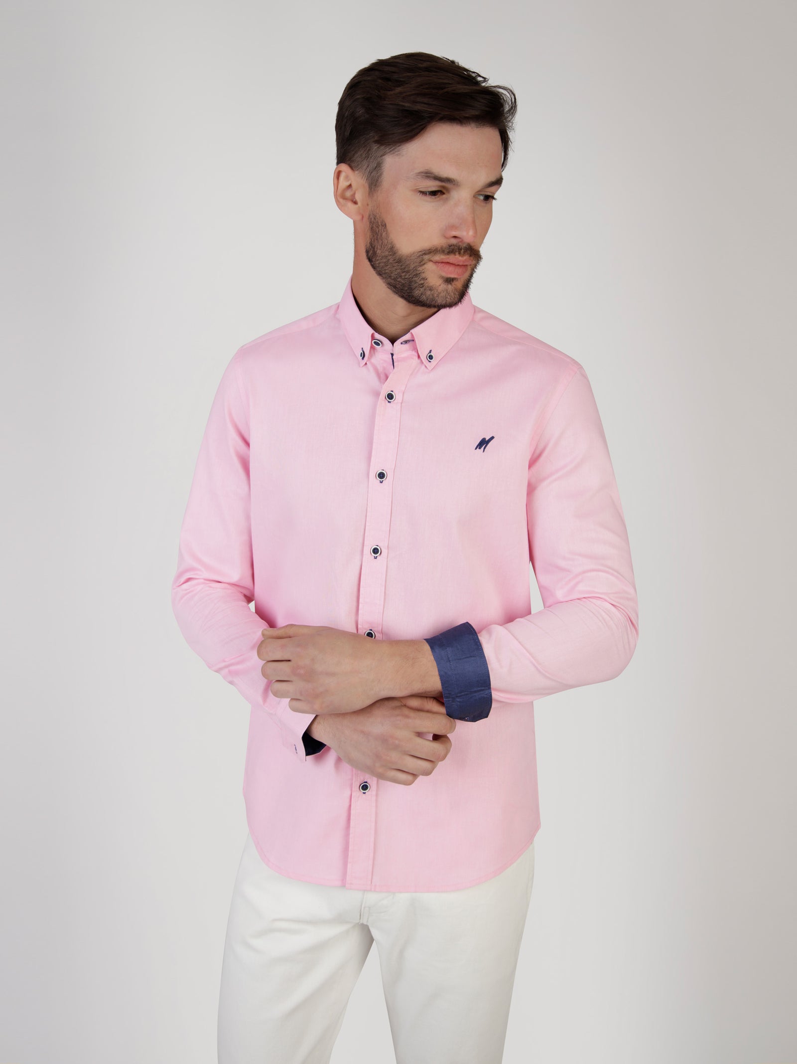 Regular Fit Summit Pink Oxford Long Sleeve Shirt