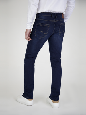 Straight Fit Mid Stretch Alento Navy Jeans