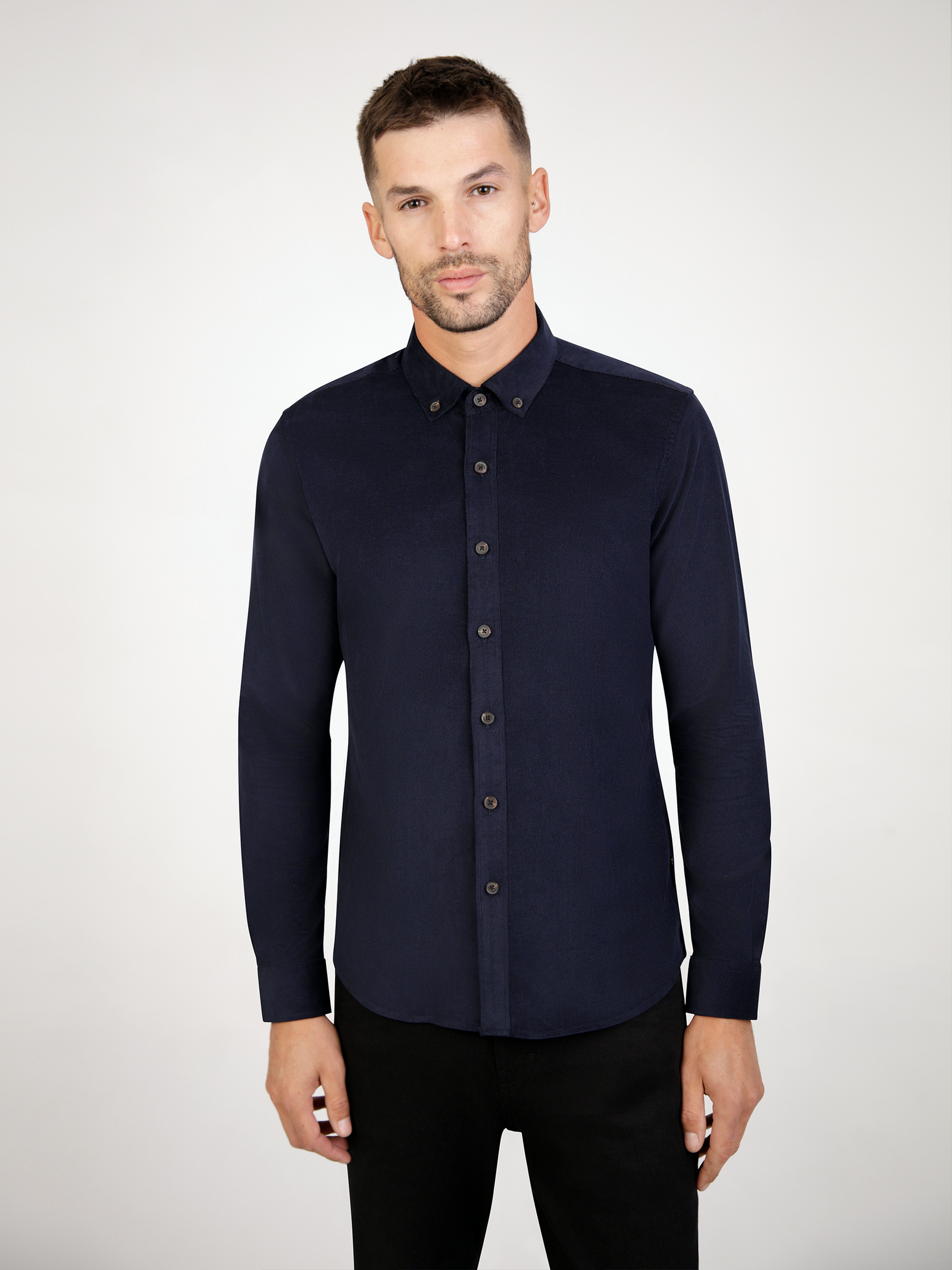 Long sleeve navy cord shirt 