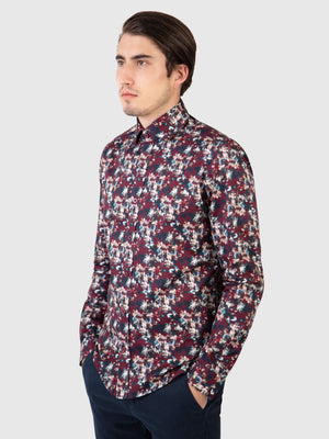 Regular Fit Baldwin Plum Printed Long Sleeve Shirt