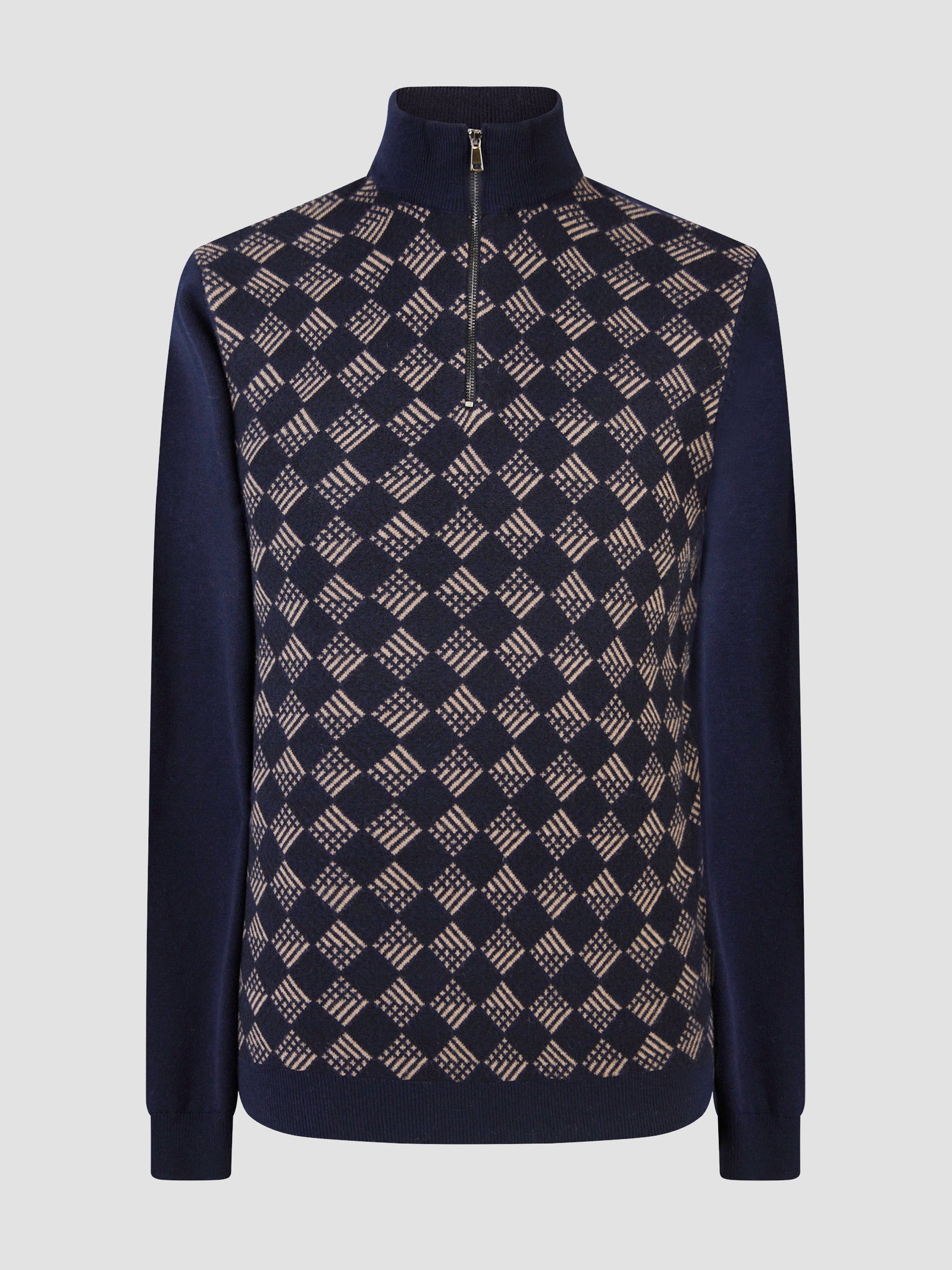 knitted navy long sleeve sweater mens uk