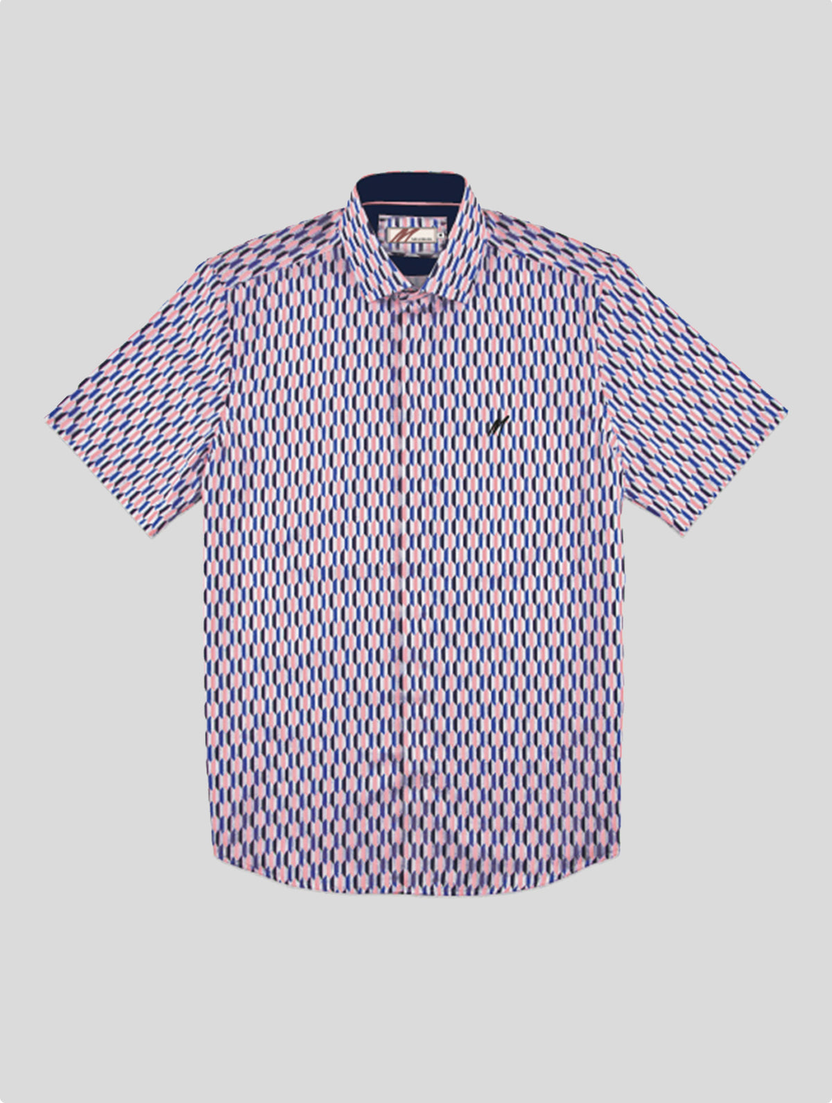 Regular Fit Baron Pale Pink Printed Short Sleeve Shirt