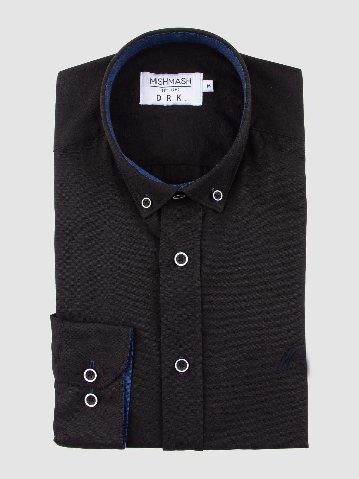 Regular Fit Summit Black Oxford Long Sleeve Shirt