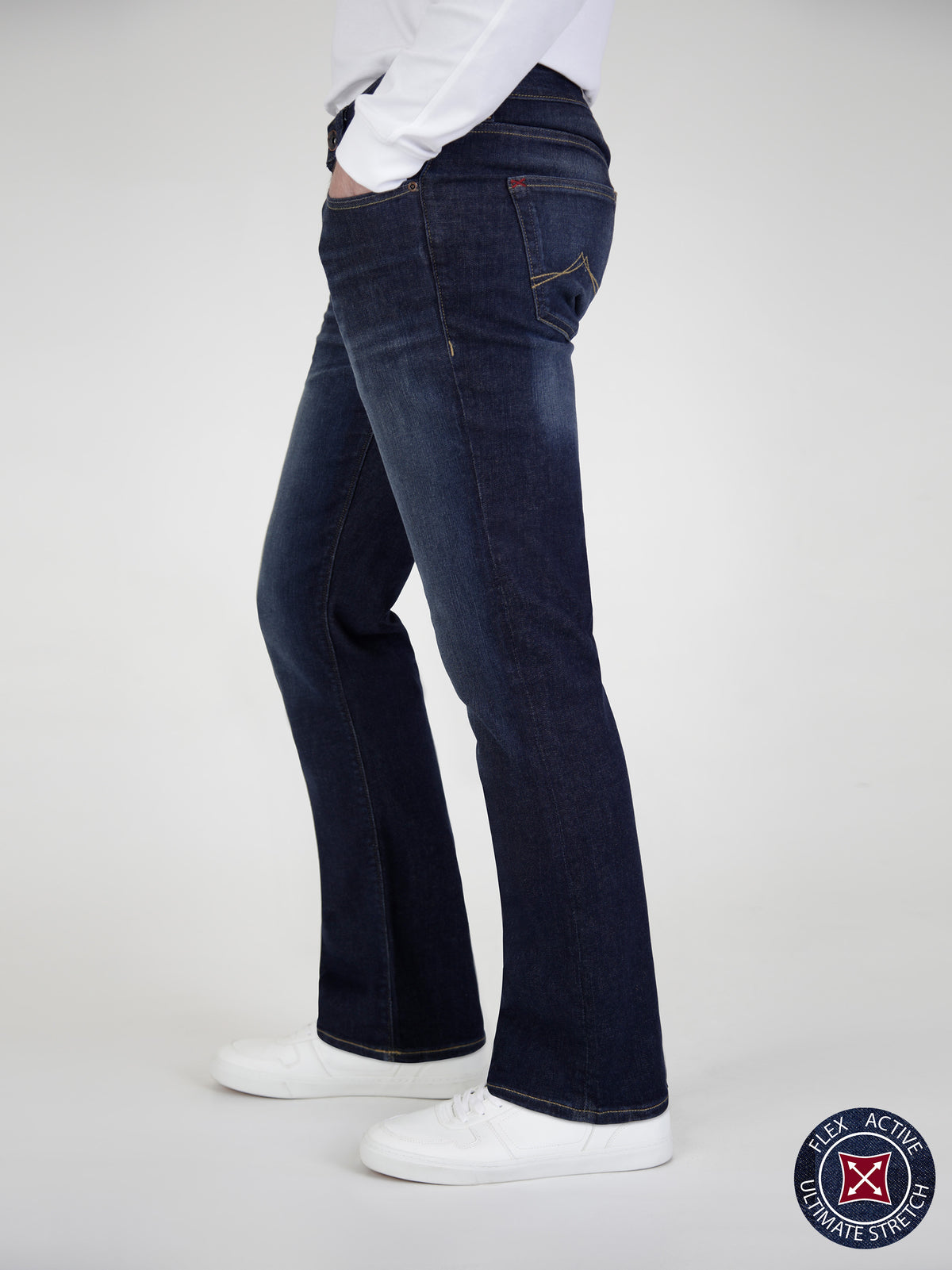 Bootcut (Flare) Fit Flex Active Dark Denim Jean