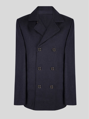 Regular Fit Boss Navy Tailored Double Breasted Coat
