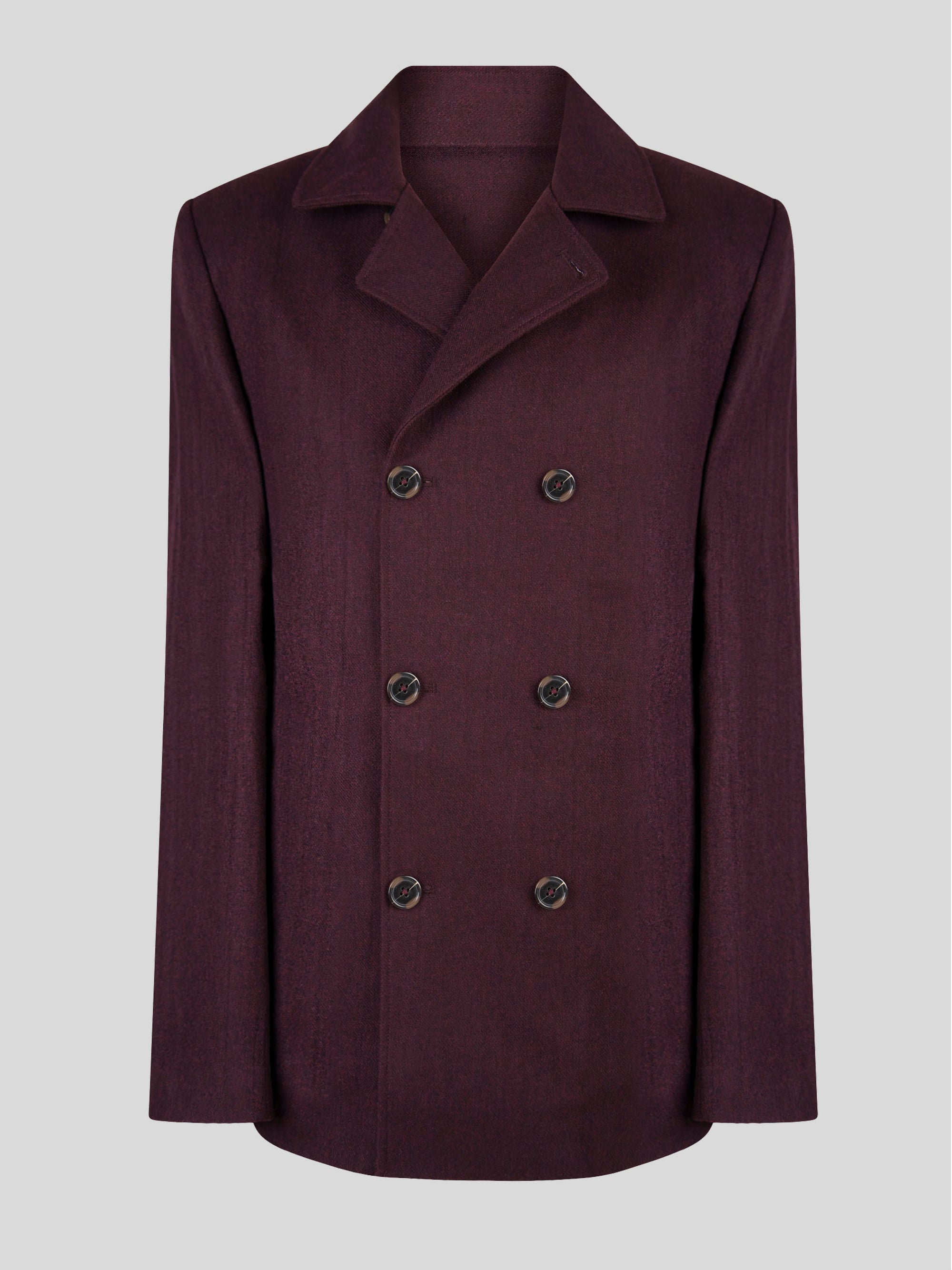 Regular Fit Boss Wine Tailored Double Breasted Coat