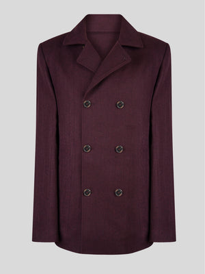 Regular Fit Boss Wine Tailored Double Breasted Coat