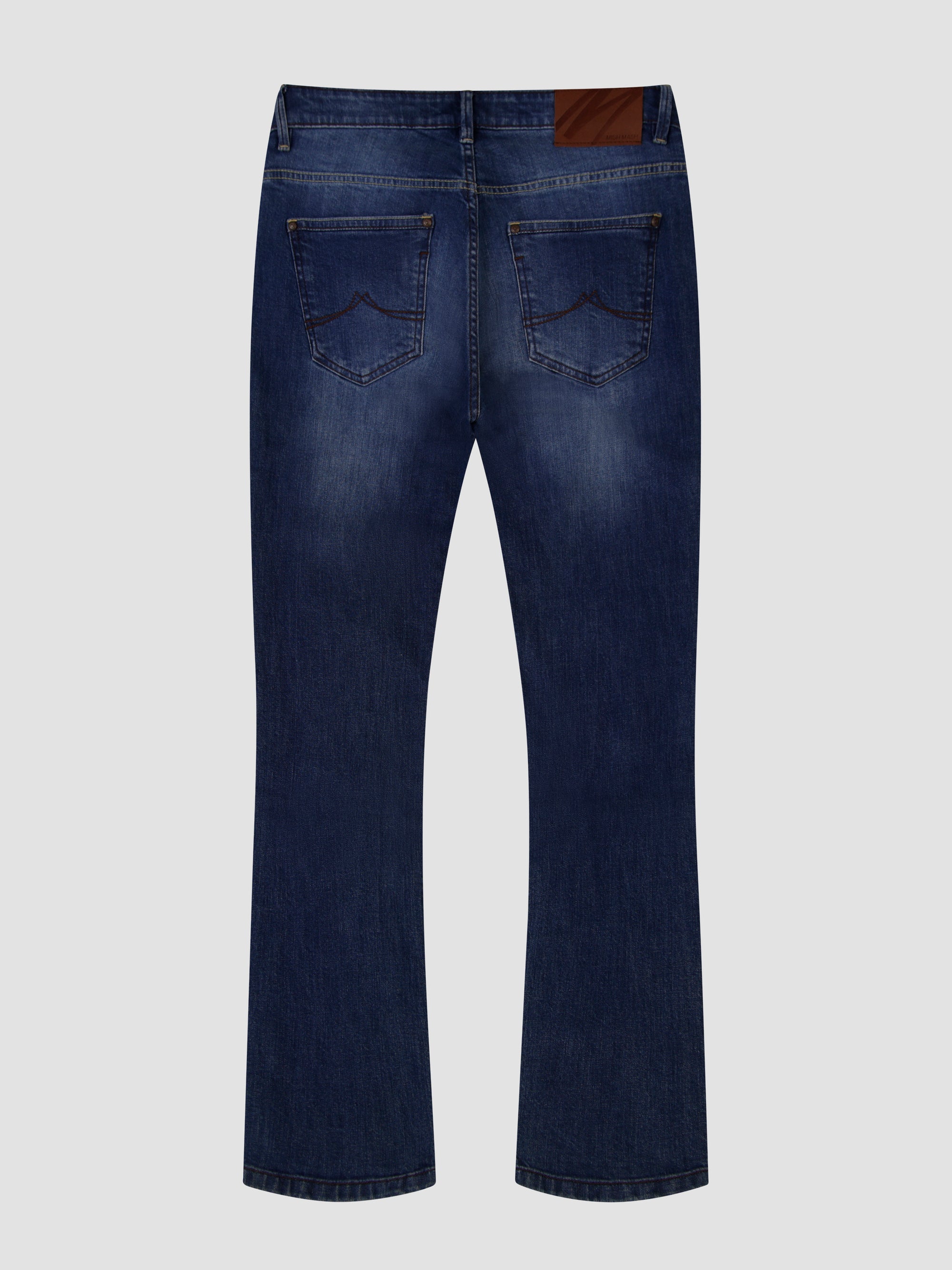 Bootcut Fit Mid Stretch Bradley Blue Black Denim Jeans