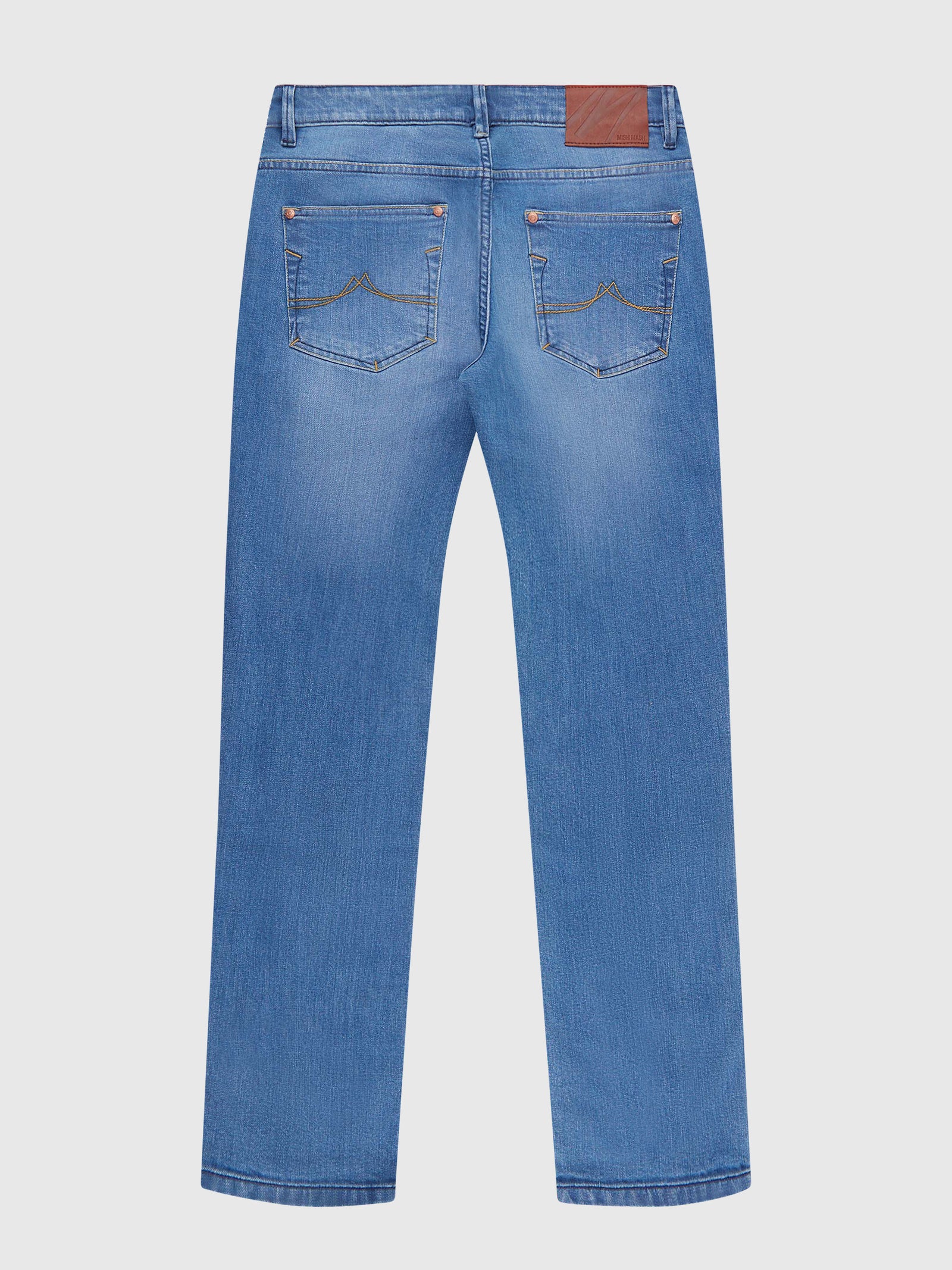 Straight Fit Mid Stretch Bronco Light Denim Jeans