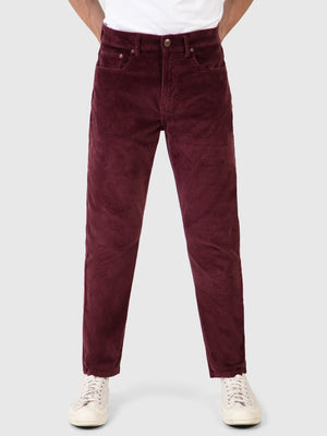 Tapered Fit Mid Stretch Oto Maroon Corduroy Jeans