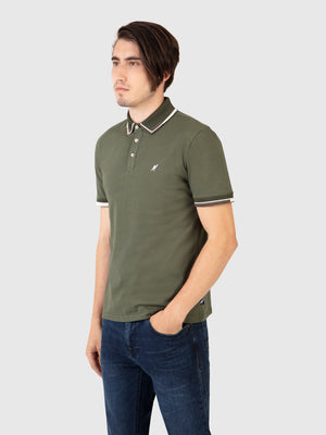 Regular Fit Carlo Murky Green Jersey Polo