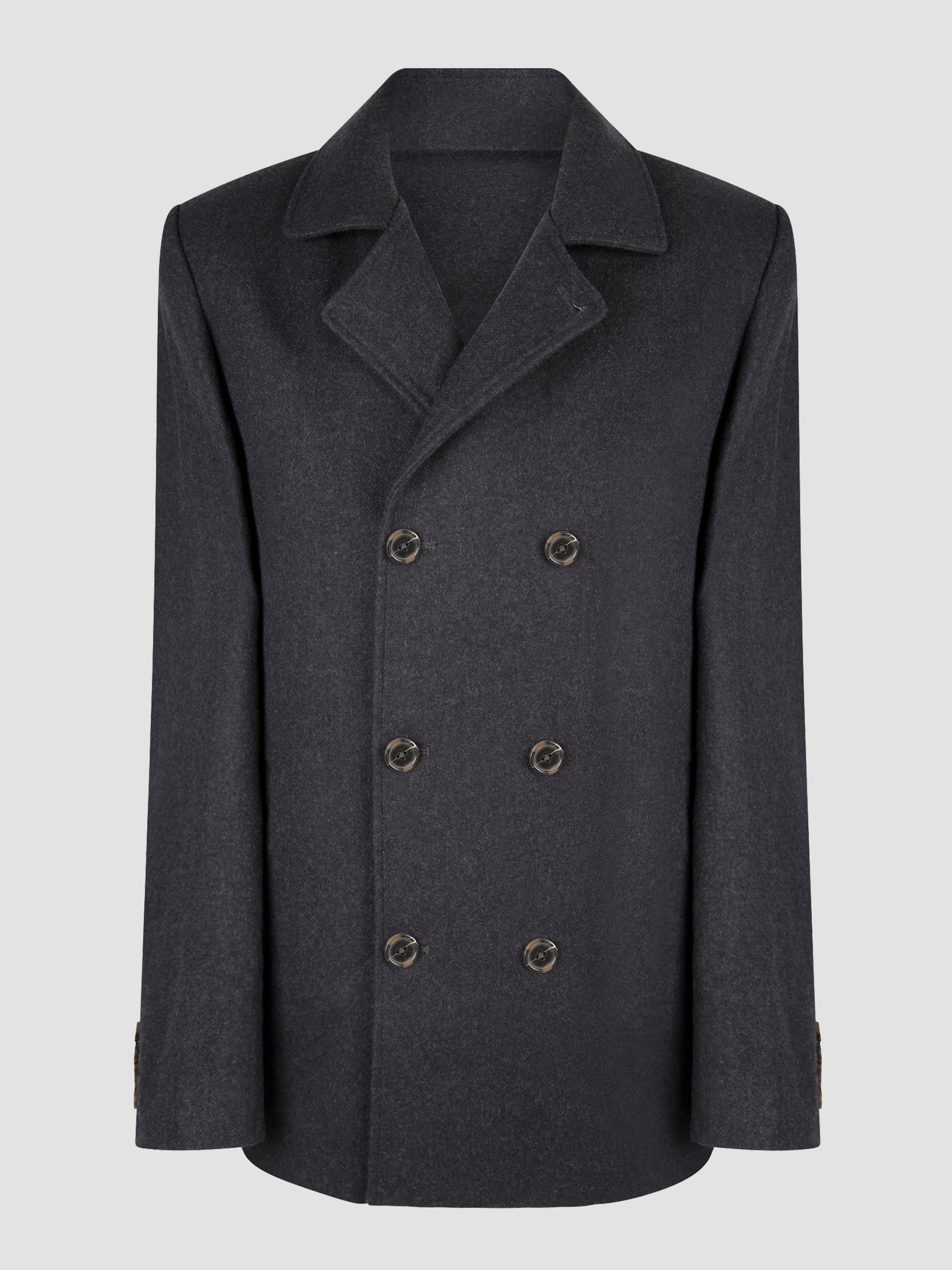 Regular Fit Boss Charcoal Tailored Double Breasted Coat