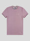 Regular Fit Textured Cotton Jersey Stockholm Dusty Pink T-Shirt