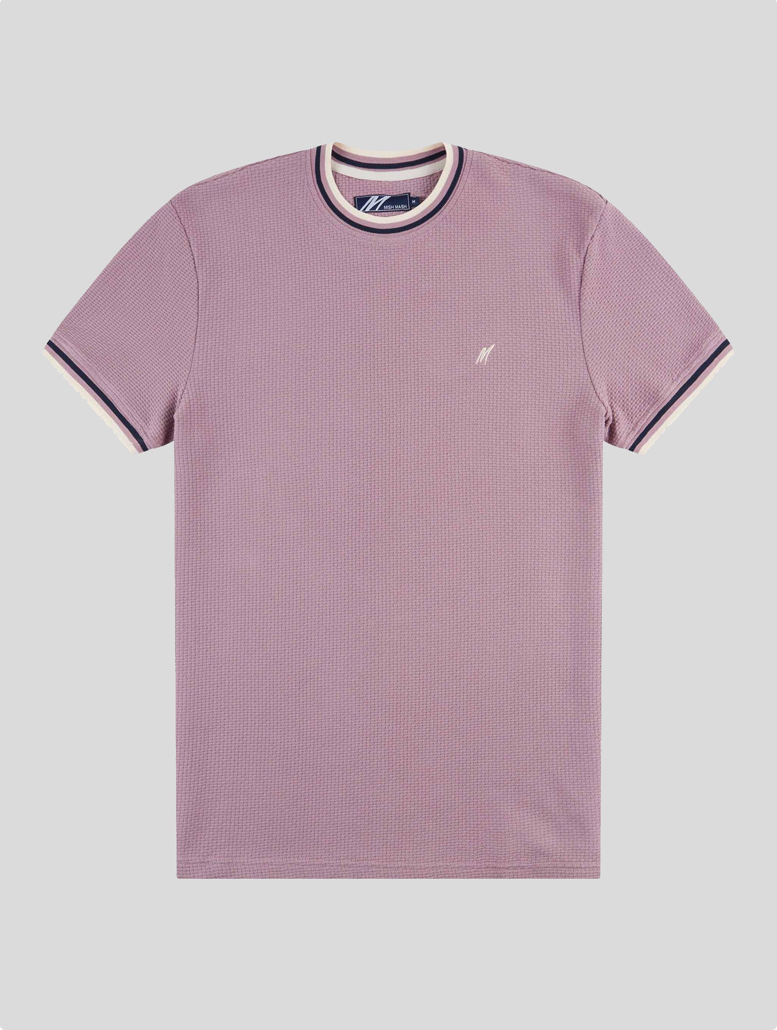 Regular Fit Textured Cotton Jersey Stockholm Dusty Pink T-Shirt