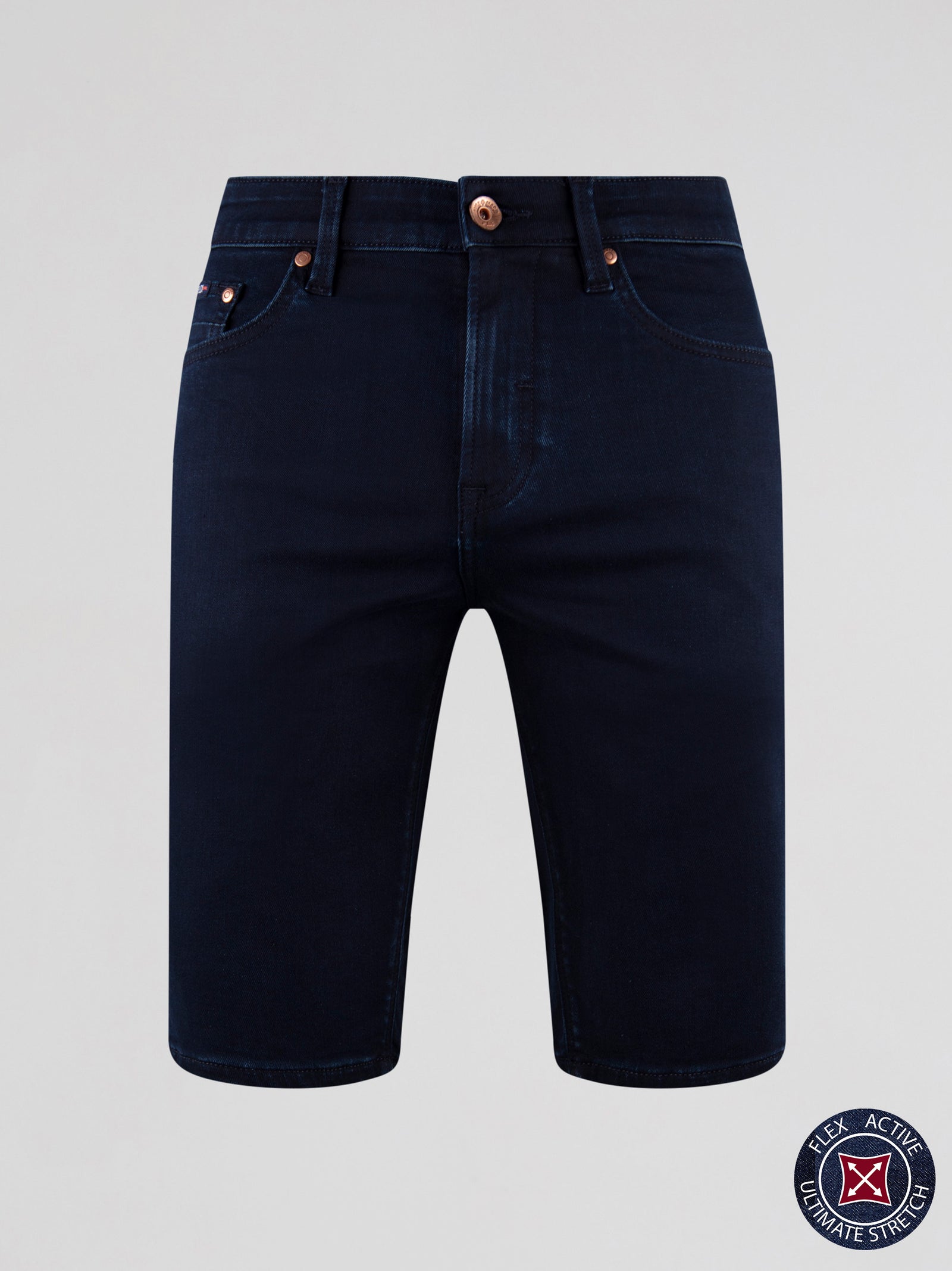 Flex Active Blue Black Denim Short