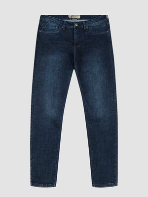 Tapered Fit Mid Stretch Freelander Dark Denim Jeans