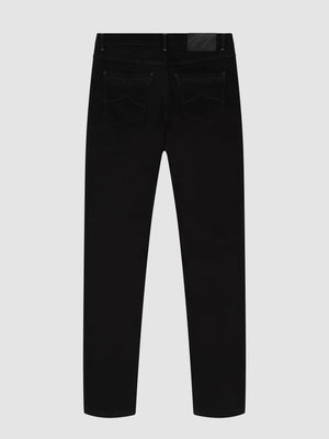 Slim Fit Mid Stretch Brushed Denim Hawker Black Jeans