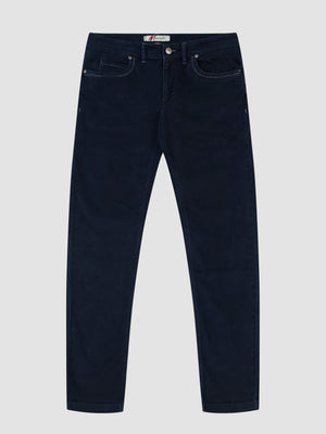 Tapered Fit Mid Stretch Brushed Denim Hawker Dark Jeans