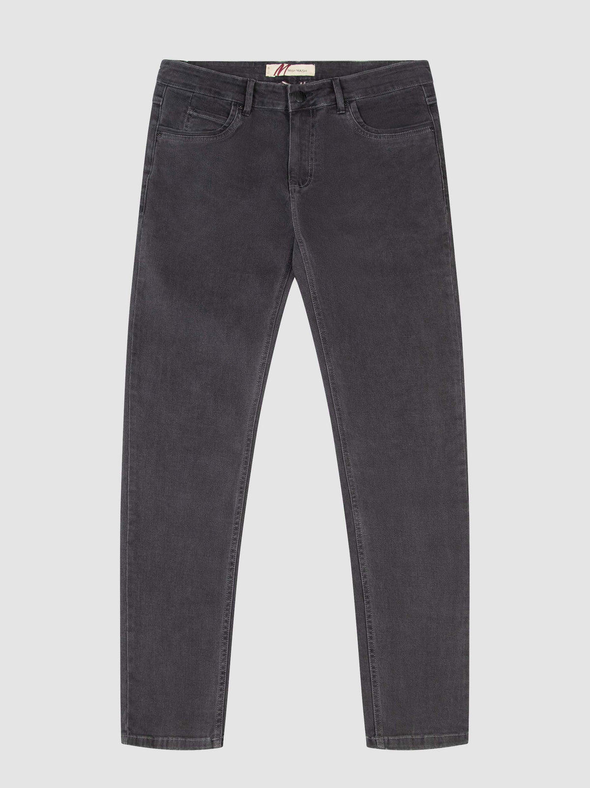 Tapered Fit Mid Stretch Brushed Denim Hawker DK Grey Jeans