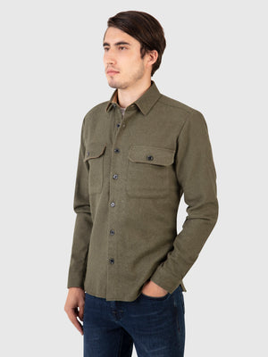 Regular Fit Honda Murky Green Brushed Long Sleeve Shirt