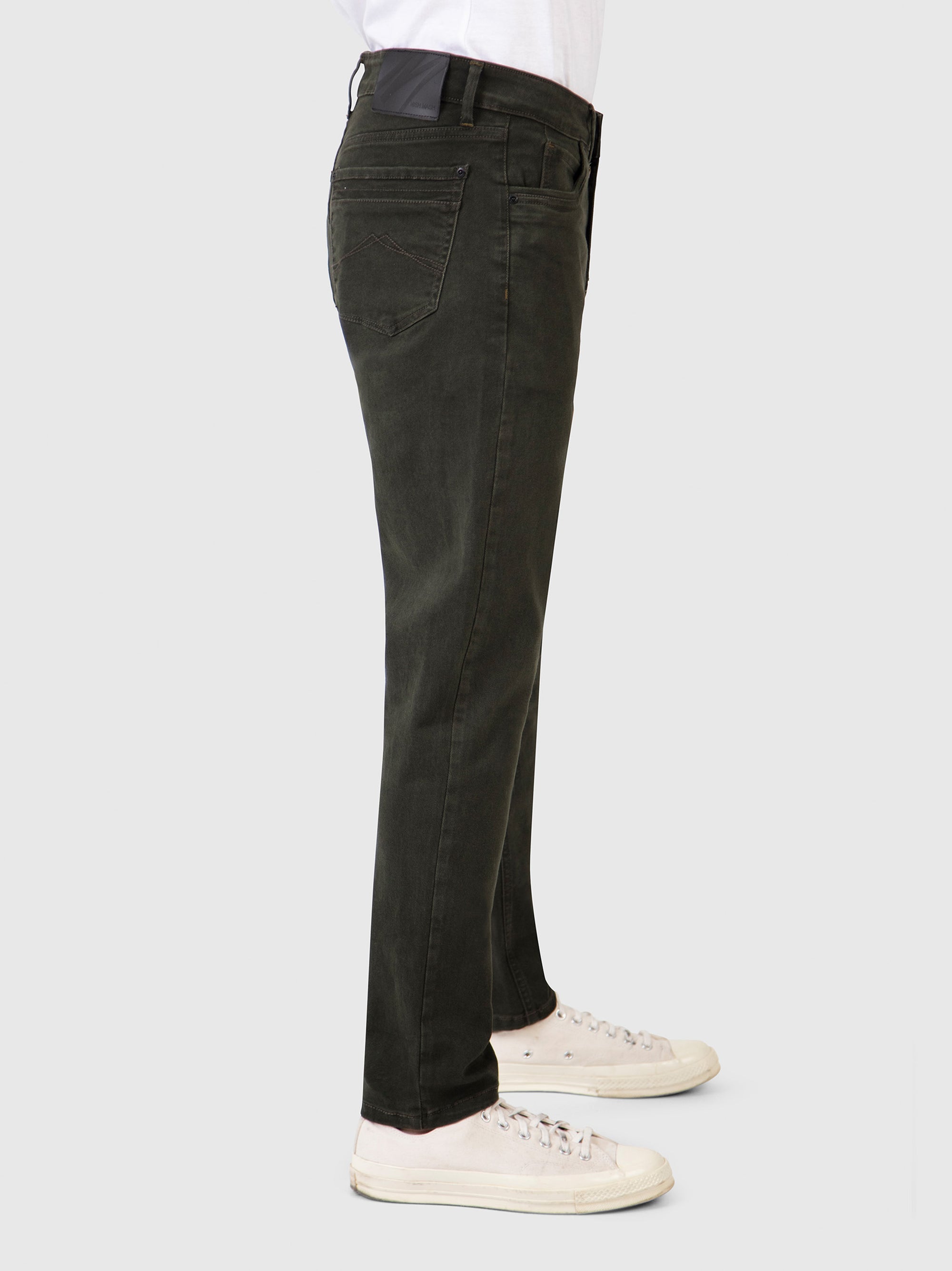Slim Fit Mid Stretch Hawker Khaki Denim Jeans