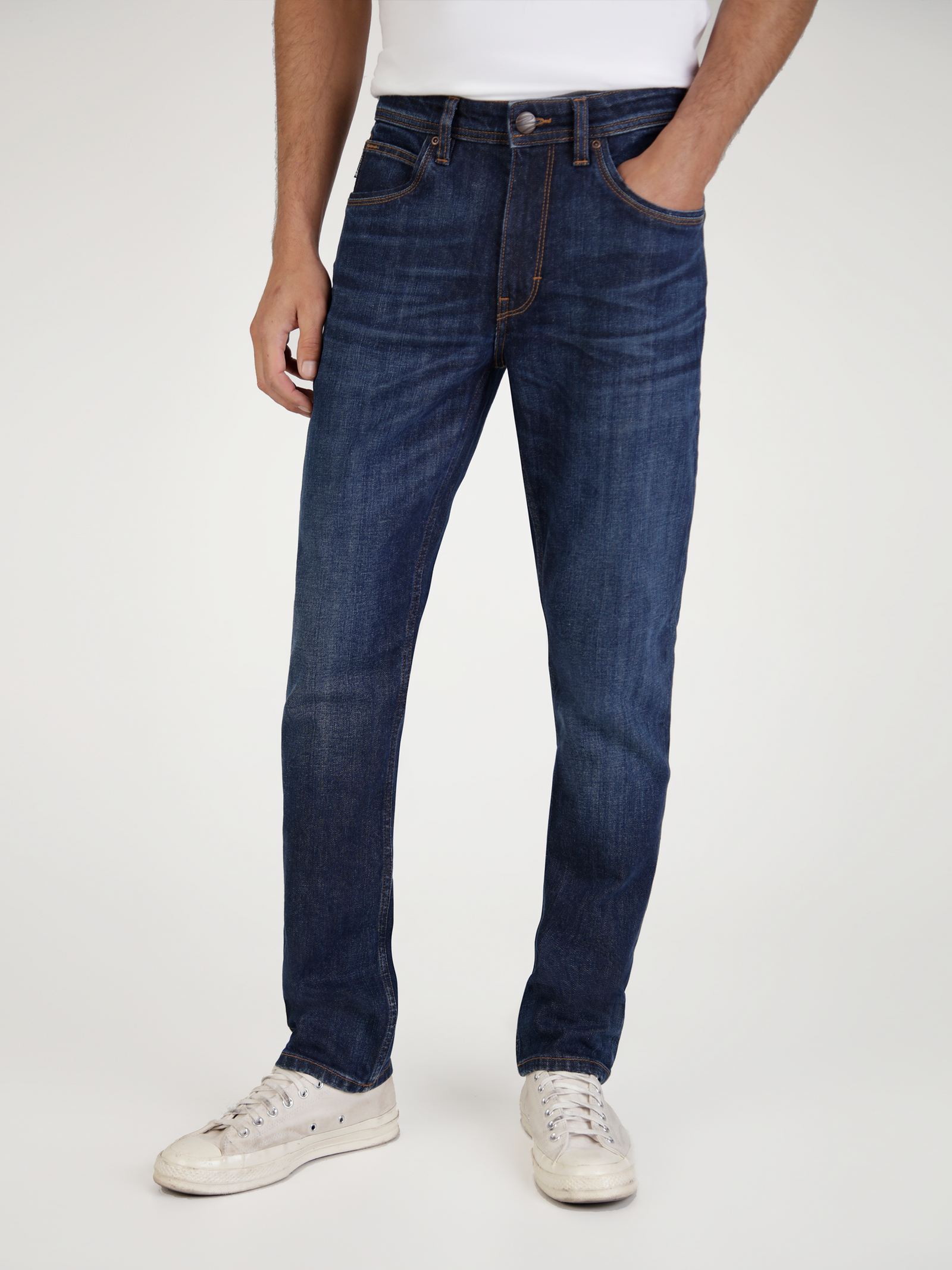 Tapered Fit Lazio Marine Dark Denim Jean