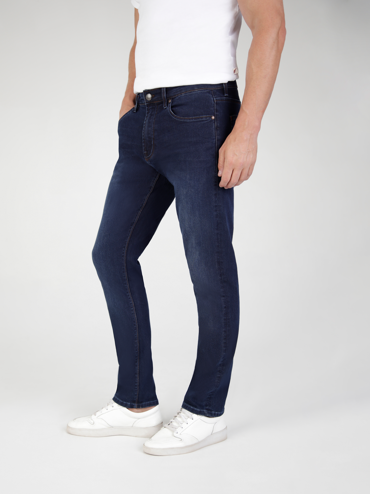 Tapered Fit Mid Stretch Lot XX Blue Black Jeans