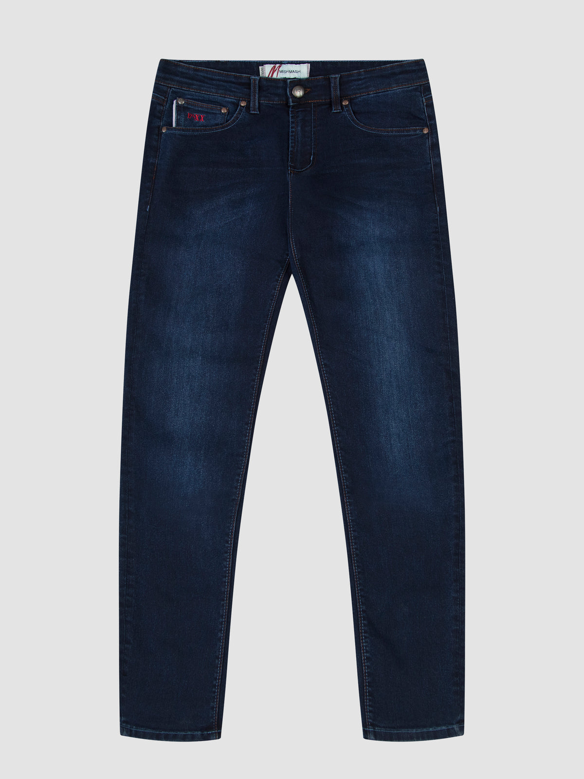 Tapered Fit Mid Stretch Lot XX Blue Black Jeans