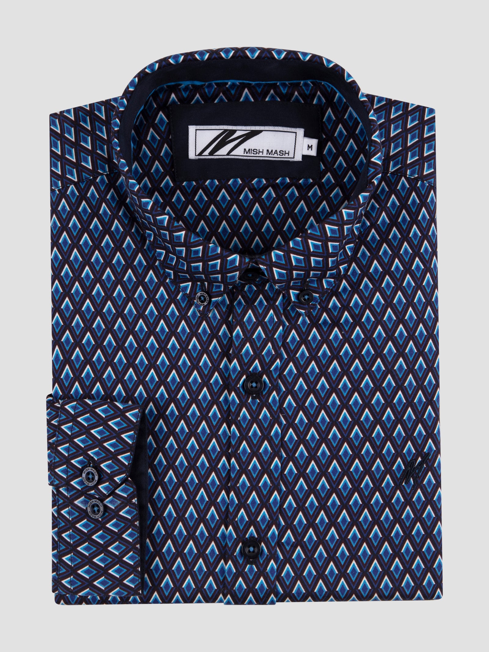 Regular Fit Nash Navy Printed Long Sleeve Shirt